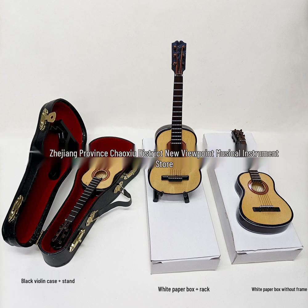 Exclusive Wooden Guitar Model Ornaments for Dollhouse Photography Props