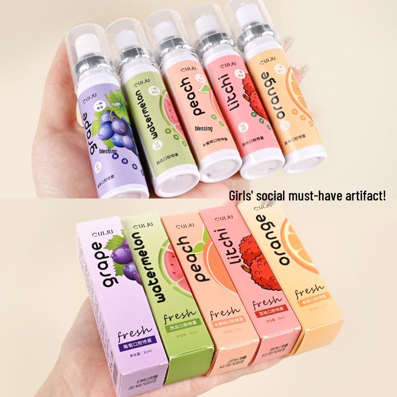 Peach Lychee Long-Lasting Breath Freshener Spray - 22ml Portable Mouthwash