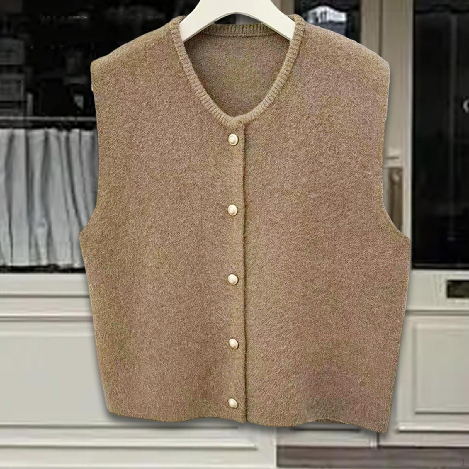 

Вязаный кардиган жилет для женщин повседневный мягкий укороченный жилет мама подарок шопинг хаки