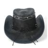 100% Leder Herren Western Cowboy Hut für Gentleman Dad Jazz Sombrero Hombre Caps Größe 58-59CM 36 Stil