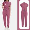 Ladies' Comfortable And Casual Solid Color Short Sleeved Pants Protective Suit Set