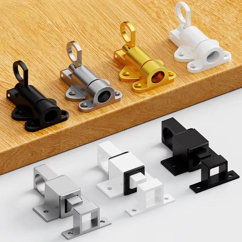 Automatic Aluminum Alloy Spring Latch Self Closing Slide Bolt Door Window Security Pull Ring Gate Latch Lock