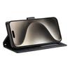 DF-012 For iPhone 15 Case Litchi Texture Leather Magnetic Clasp Wallet Stand Phone Cover