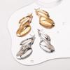 Light Luxury Twisted Leaf Earrings Exaggerated Design Ladies' Earrings Big Stud Earrings  Party