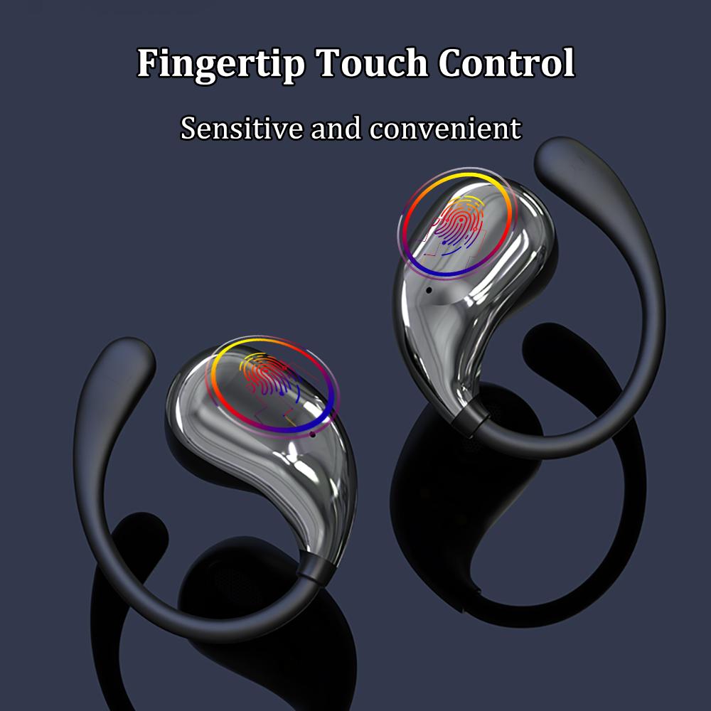 Căști Bluetooth 5.4 cu cârlig de ureche Căști wireless HiFi Stereo Impermeabile Căști cu afișaj LED Standby lung Touch