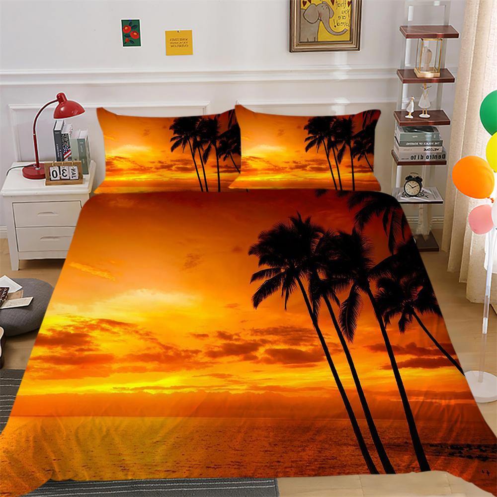 3D Scenery Printing Bed Set Cover Twin Size Polyester Soft Bedspreads Woman High Ranking Home Bedclothes