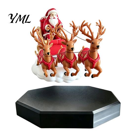 Unique Holiday Home Decor Floating Santa Sleigh, Magnetic Levitation Santa's Flying Sleigh Ornament, Christmas for Fireplace Display Home, Office,