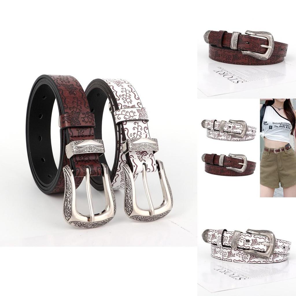Leather Retro Womens Belt Butterfly Print Design For Trendy And Classic Looks