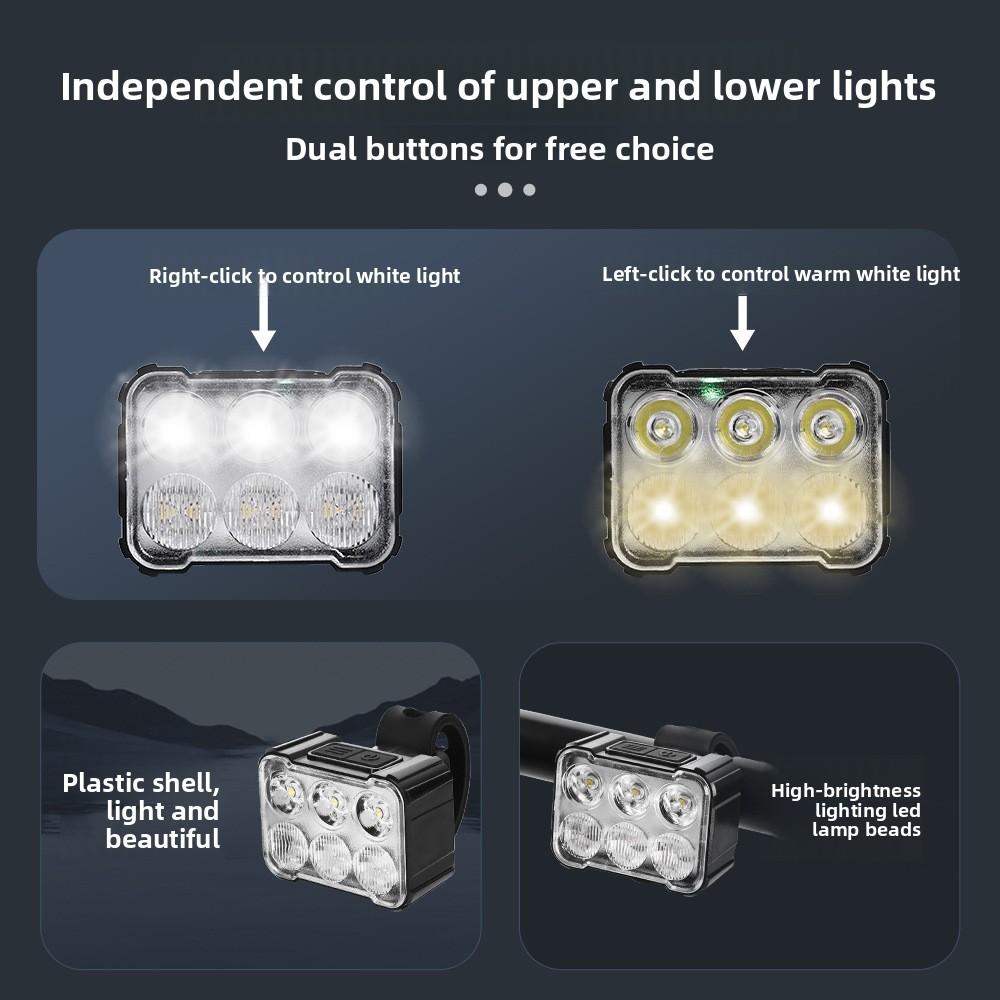 Bicycle Lights Road Bike Outdoor Lights Warning Lights Riding Lighting Accessories Mountain Bike Headlights Tail Lights Set