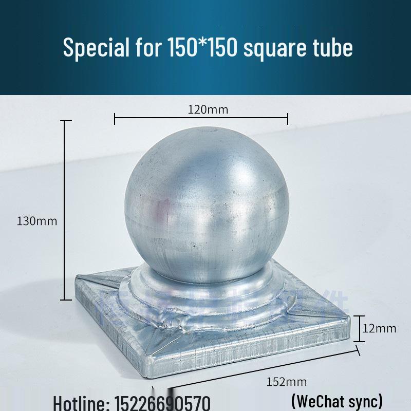 Wrought Iron Galvanized Ball Fence Post Cap for Square & Round Tubes