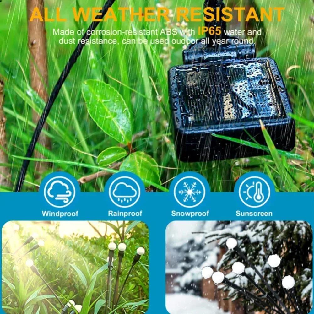 6-10LED Solar Fairy Light Outdoor Lawn Courtyard Garden Decor Firefly Lights Christmas Decoration Solar Powered Lawn Street Lamp
