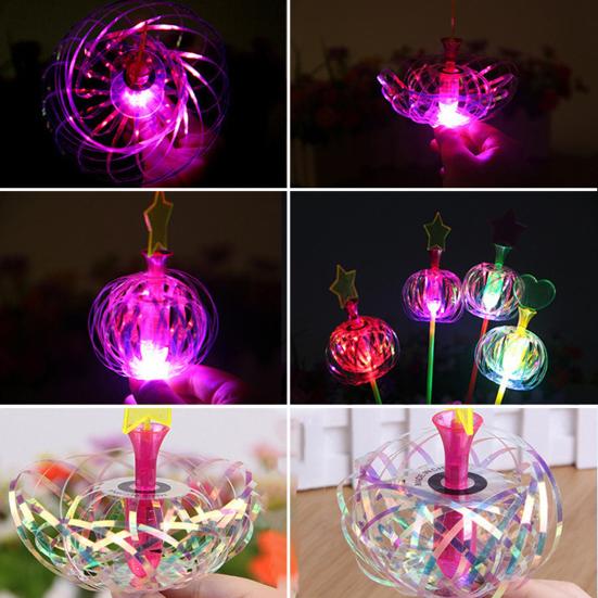 10Pcs Rainbow Spinner Toy Rainbow Twirler Stick Ribbon Fairy Wands Bright Glitter Wand Twirling Wand Light Up Spinning Toys for Festivals Party