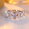 Romantische Liebe, herzförmige Verlobungsringe für Frauen, glänzender weißer Zirkonia, Hochzeit, Liebesringe, Schmuck, Geschenk