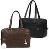 School Synthetic Boston High School School Shoulder Water 14 Large Long Shoulder Earphone Hole [NEWHEY] Bag, Leather, Bag, Student, Brown, Bag, Bag,