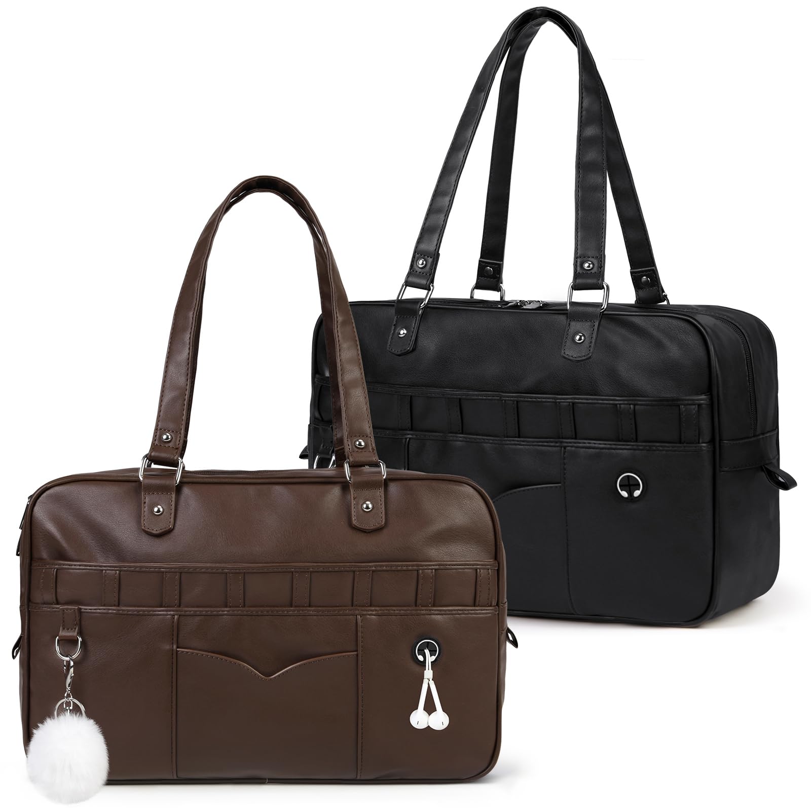 

Школьный синтетический Бостонская средняя школа школьный плечевой вода 14 большой длинный плечевой отверстие для наушников [NEWHEY] сумка, кожа, сумка, студент, коричневый, сумка, сумка,