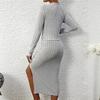European & American Plus Size Women's Autumn/Winter Fashionable Bodycon Skirt & Coat Set