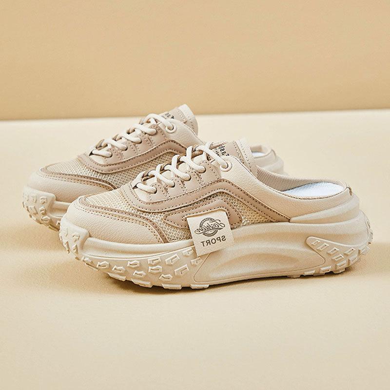 

Баотоу полутапочки женские 2025 новые маленькие толстая подошва увеличивающие рост полуподнос женская обувь лето дышащие для улицы обувь для беременных 40 хаки