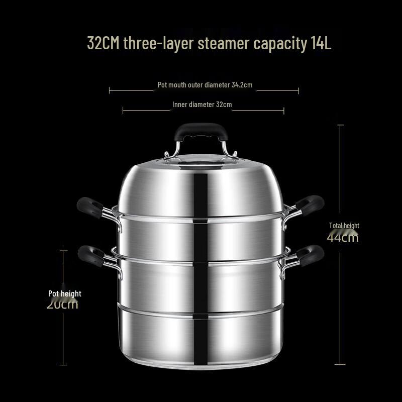 ZISIZ 304 Stainless Steel Multifunctional Steamer Pot