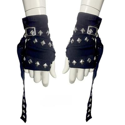 Guantes de Cadena con Remaches Negros Unisex Y2K Correa Chica Funda para Mano Manga Cubrebrazos para Adolescentes Hip Hop Accesorios para Guantes de Conducir