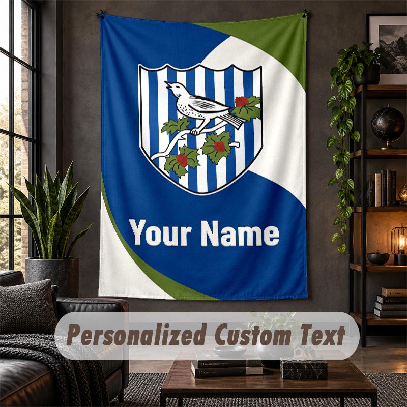 Tapiz de Pared Personalizado, Texto Personalizado del West Bromwich Albion FC, Arte de Pared de Tela Suave Para Decoración de Interiores