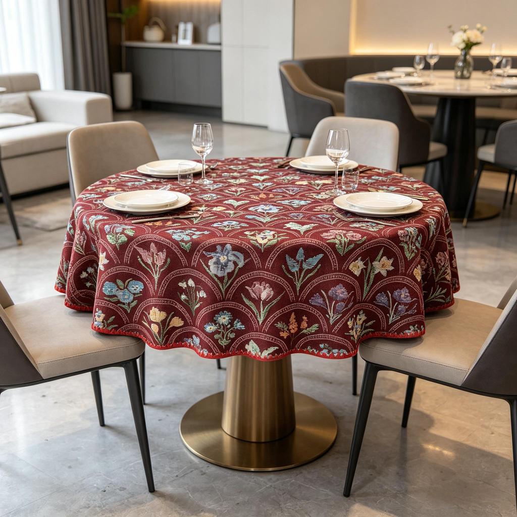 Dining Table Kitchen Coffee Table Home Party Decoration Small Round Cotton Table Cloth