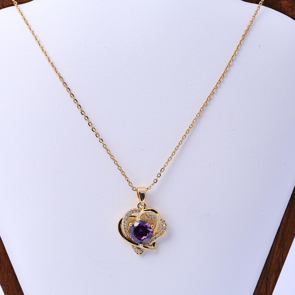 Copper micro inlaid pendant, electroplated titanium steel necklace pendant, zircon clover agile style, small waist DIY accessory