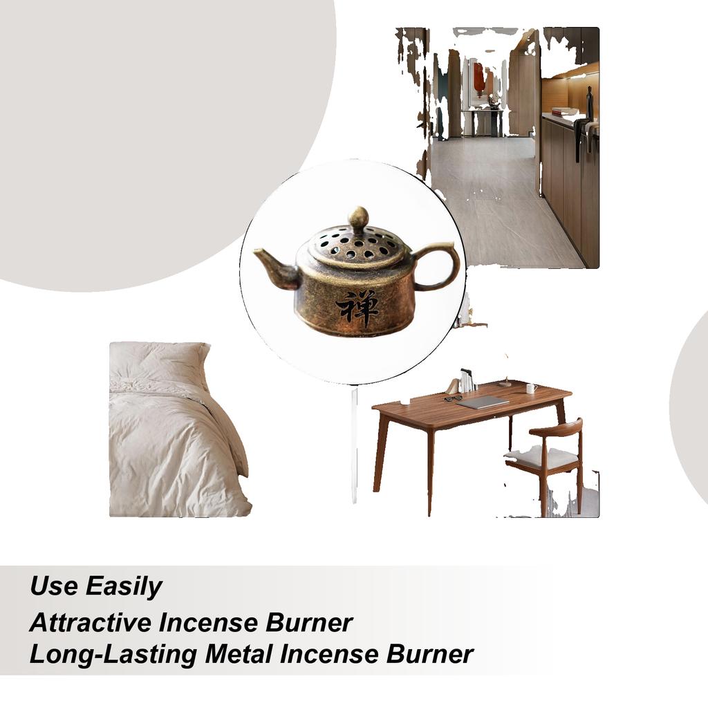 Retro Metal Incense Burner Incense Teapot Shape Incense Chinese Burner Holder Vintage Incense Mini Zen Stand Incense