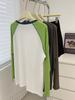Snowflake Cotton Raglan Sleeve Sun Protection Cardigan Women's 2025 Summer Round Neck Oversized Long Sleeve T-shirt.