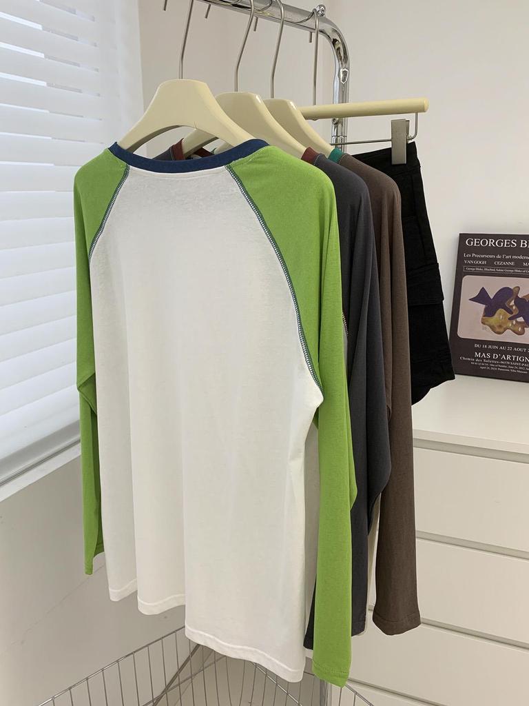 Snowflake Cotton Raglan Sleeve Sun Protection Cardigan Women's 2025 Summer Round Neck Oversized Long Sleeve T-shirt.