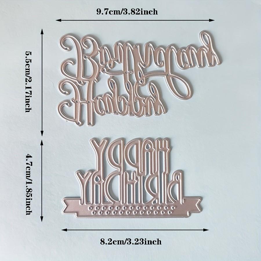 2Pcs/Set Happy Birthday Metal Cutting Dies Stencil for DIY Scrapbooking Photo Album Embossing Paper Cards Crafts Diecuts