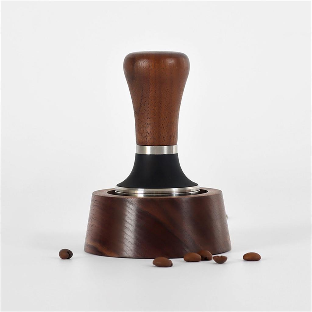 Coffee Distributor Mat Solid Wood Storage Rack Smooth Bottom Espresso Tamper Stand Coffee Distributor Maker Support Base