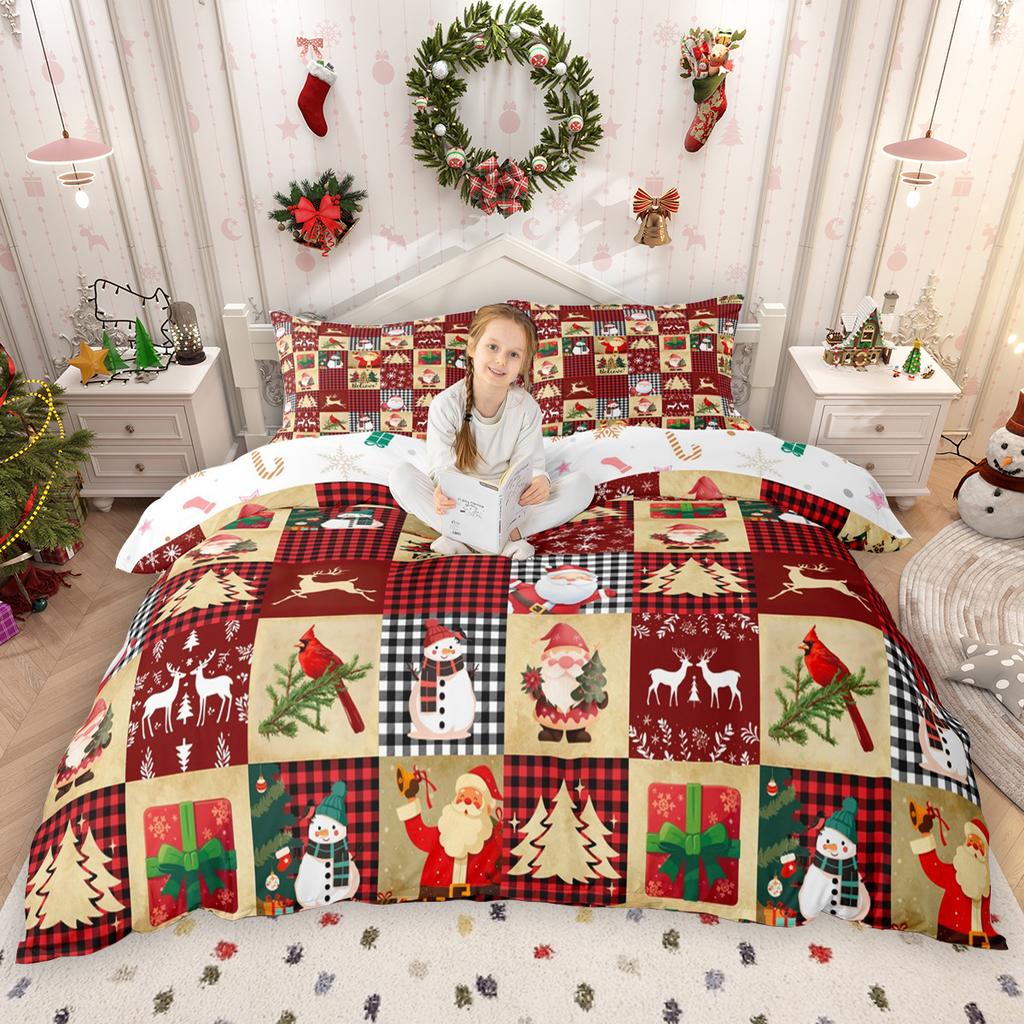 Comforter Homewish Kids Merry Christmas For Girls Boys Snowman Snowflake Bed Set Xmas Tree Santa Claus Set