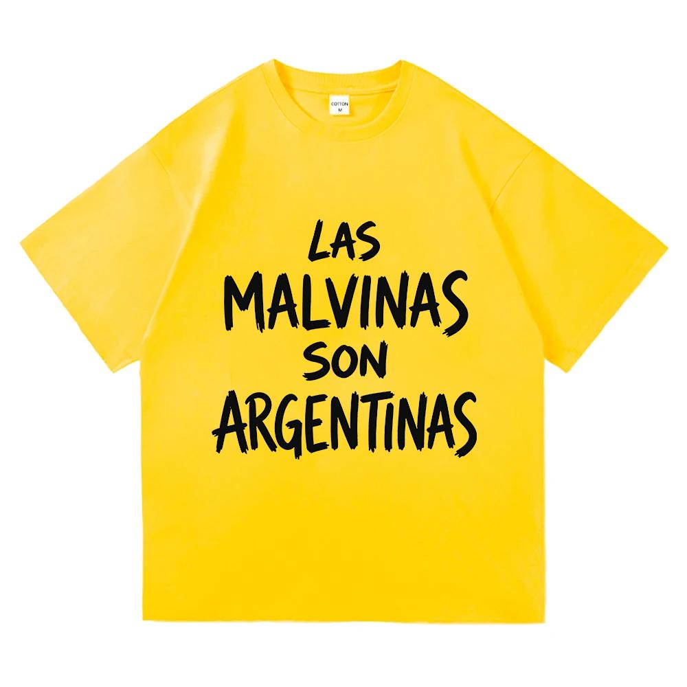 Le Malvinas Sono Argentine Orgoglio Argentino Stampa Lettere Maglietta Unisex Moda Casual Manica Corta Unisex Girocollo Cotone Top Largo