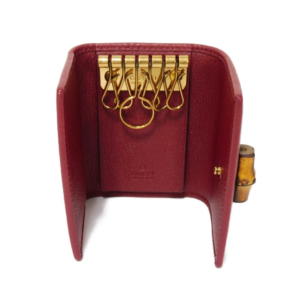 Used Diana Bamboo 6-Key Chain (9539) 658636 17Q0T 6638 7949 Double G Red GG Marmont Rosso Ancora Unisex from Japan