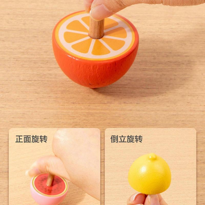 Klassisches hölzernes Kreiselspielzeug für Kinder Cartoon-Thema Interaktives Spielzeug Nostalgischer Kreisel Handübungsspielzeug 6 Stück Mehrfarbig