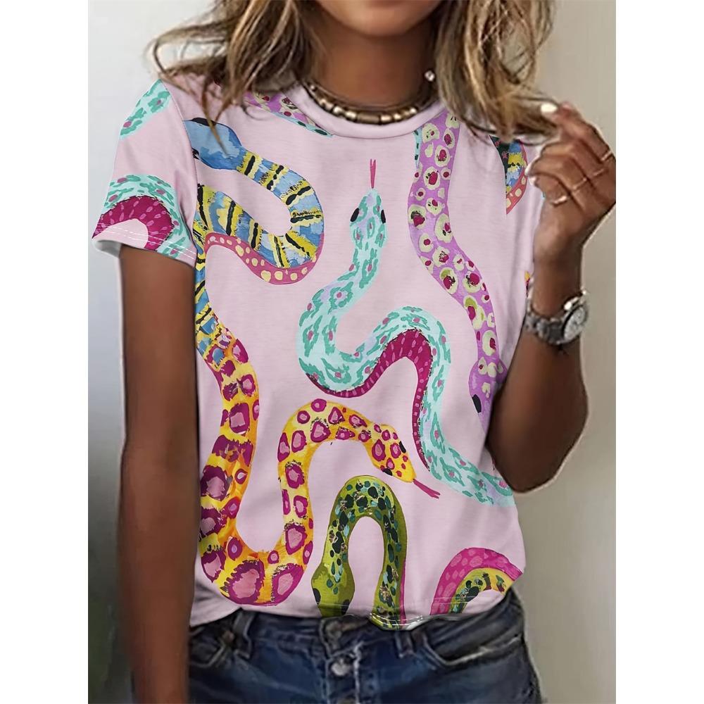Women's T-shirt Cute Animal Cartoon Dog 3D Printed Cartoon Dog Casual Fashion Short Sleeve Animal Retro O-neck T-shirt
