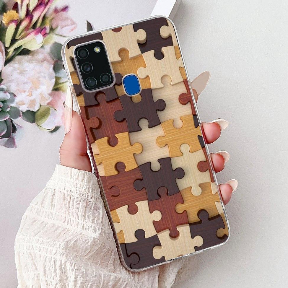 Clear For Samsung A21s SM-A217F SM-A217M Cover For Samsung Galaxy A21s Case Cute Luxury Butterfly Love Flowers Cool Painted