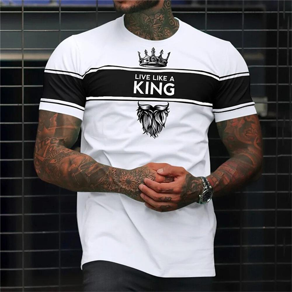 Summer 3D Printed Short Sleeved Sportswear King K/Spade A Pattern Men's T-shirt