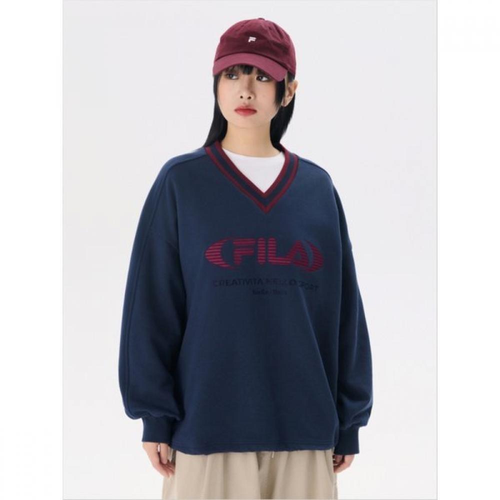 Fila V Neck Logo Sweatshirt 2 Type Choose 1 Fs2pog3151f