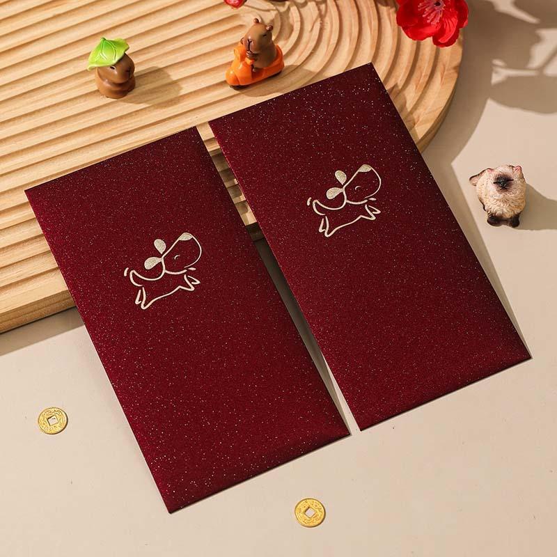 6Pcs Happy Birthday Red Envelope Hot Stamping Creative Red Pocket Red Pocket For Lucky Money Birthday Wedding Red Gift Envelopes