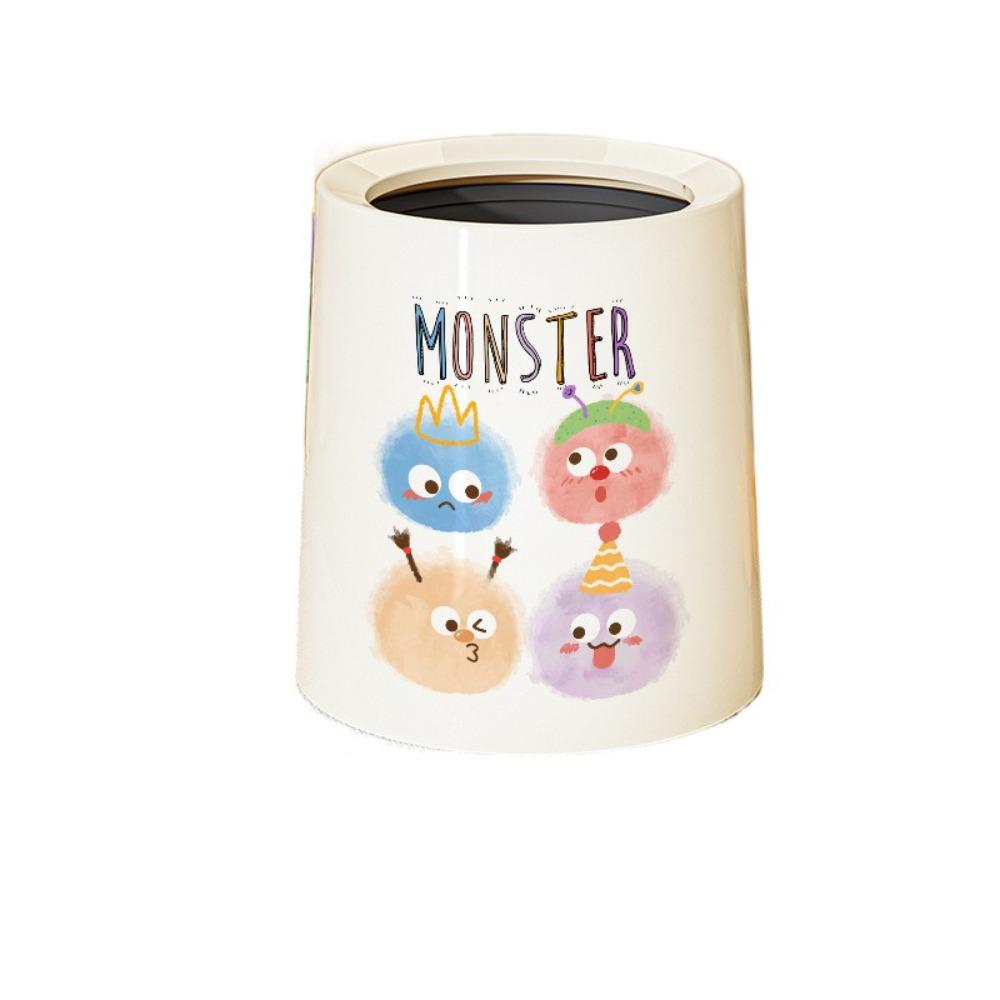 

Cute Garbage Bin Plastic Paper Basket Dustbin Trash Can Toilet L-Style 3