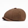 Men's British Retro Wool Octagonal Cap - Autumn/Winter Warm European Duckbill/Beret Style