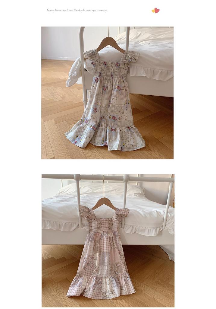 2026 Summer Korean Style Ruffled Puff Sleeve Sundress for Girls