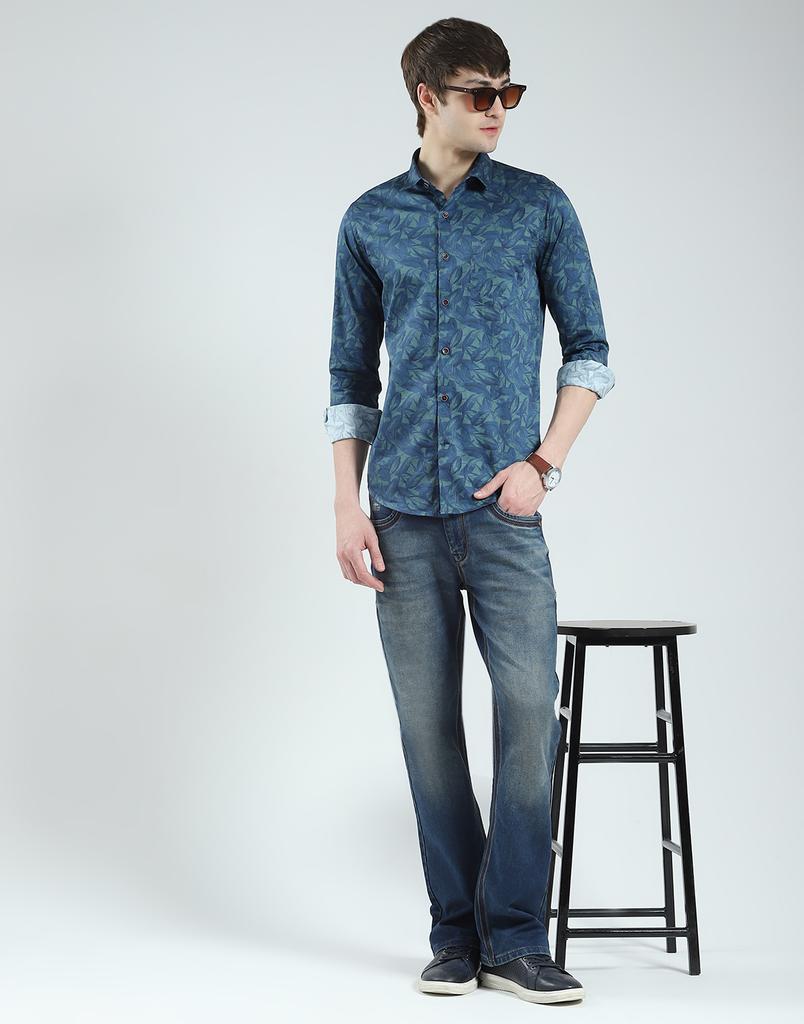 MONTE CARLO Men's Slim Fit Striped Full Sleeve Shirt