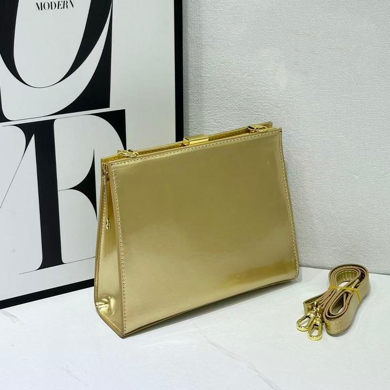 

Light Luxury Glossy Handbag Women s Metal Buckle Small Square Bag Clip Bag Fashion Frame Patent Leather Shoulder Crossbody Bags