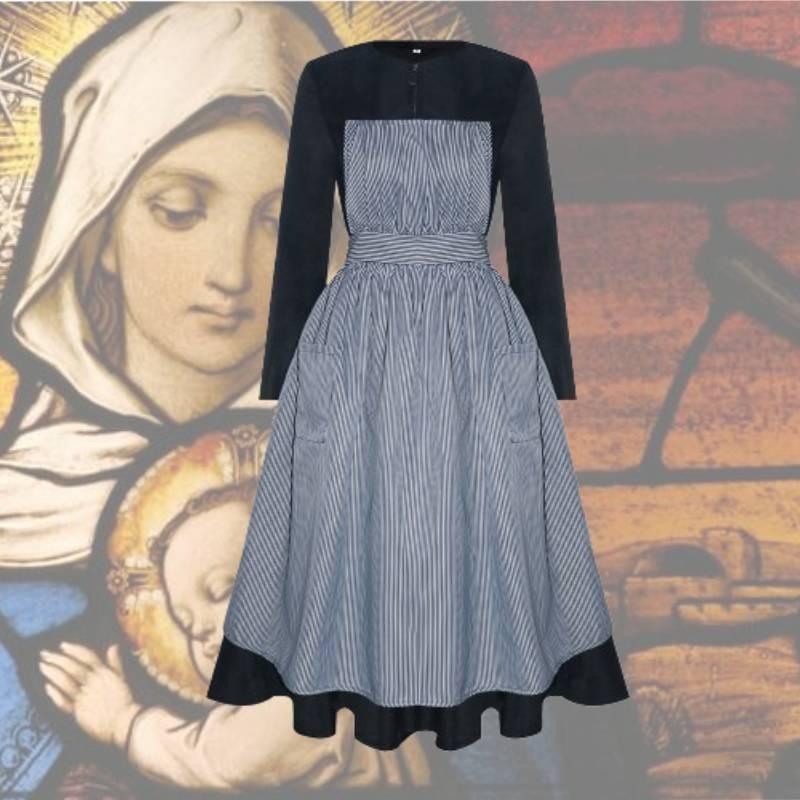 Maria Sound Of Music Cosplay Costume Halloween Stage Performance Outfit Amoury Spandex Fabric