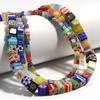 1 Strang Bunte Quadratische Blumen Lampwork Perlen 4-8mm Glas Lose Abstandshalter Perlen Für Schmuckherstellung Basteln DIY Armband Zubehör