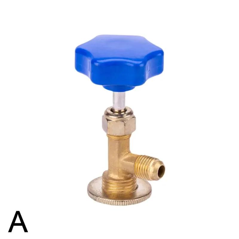 Refrigerant Bottle Opener Air Conditioner Refrigerant Can Tap Valve Bottle Opener Tool Brass Dispensing Valve R410 D4L5