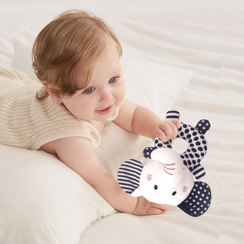 Animal Rattle Round Hand Rattle Plush Toy