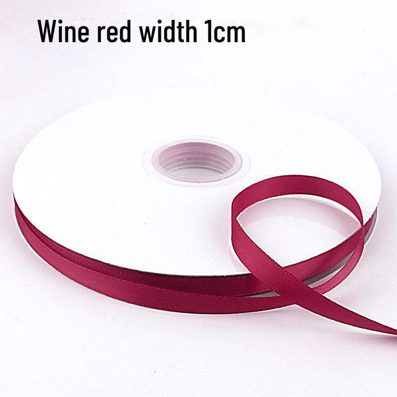 1cm High-Density Silk Ribbon for DIY Bows, Gift Wrapping, Cake Decoration, and Flower Bouquets